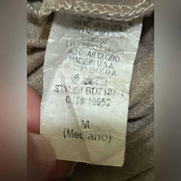 Blue BLUSH SUEDE MIDI DRESS beige side slit size M - Picture 10 of 10